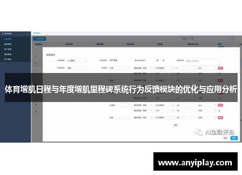 体育增肌日程与年度增肌里程碑系统行为反馈模块的优化与应用分析
